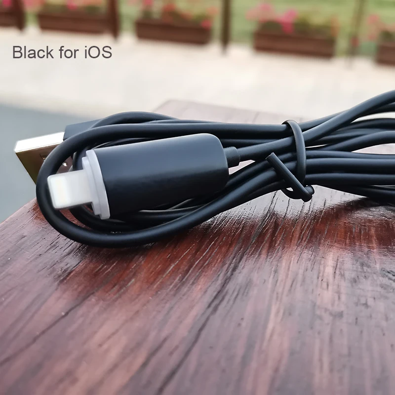 Black for iphone Горячая Распродажа COOLSELL New II 1 м 3 фута(2 м 6 футов) Micro USB 2,0 Дата-кабель светодиодный кабель для быстрой зарядки и синхронизации питания высокого качества-черный, белый - Цвет: Black for iphone