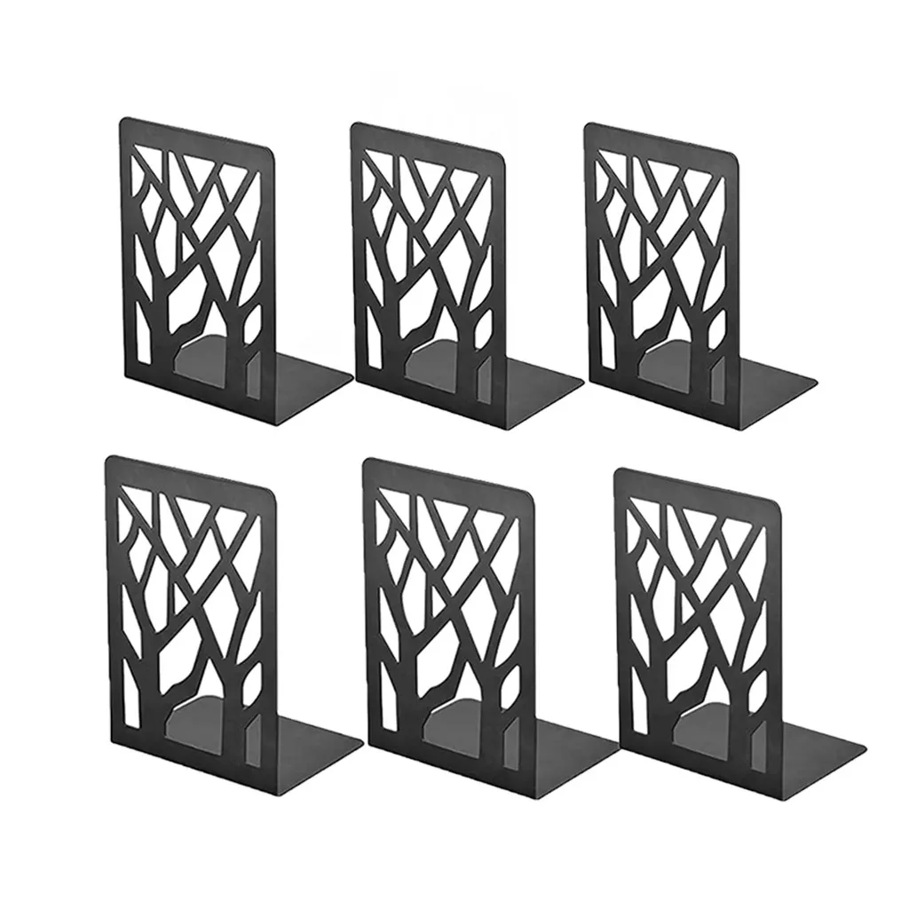 Black Metal Non-Slip Bookend Bracket Heavy Book End Office Stopper Desk Organizer Holder Bookends Accessories | Канцтовары для