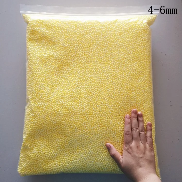 Yellow 250g 4-6mm 250 г 4-6 мм слайм красочные поролоновые шарики наполнитель DIY Поставки слаймов мини мягкие бусины для пушистого украшения - Цвет: Yellow 250g 4-6mm