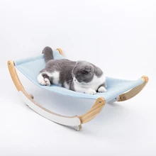 Cat Comfort Swing Bed Suitable for All Size Cats Hammock Wit Solid Wood Durable Strong Wood Frame Bed With Comfort Mat