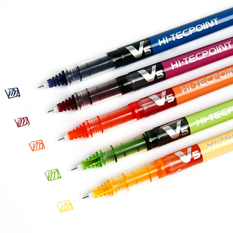 

6/12pcs PILOT BX-V5 full needle straight liquid ballpoint pen BX-V5 0.5mm gel pen multicolor large capacity