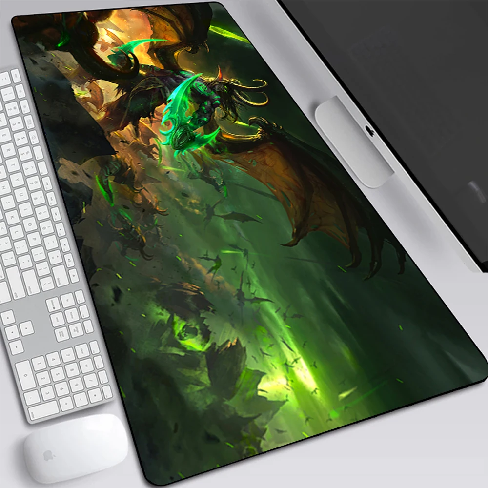 Мышь для игр World of Warcraft Illidan, большой игровой коврик для мыши, подставка для клавиатуры, ПК Геймер XXL, офисный коврик для мыши.