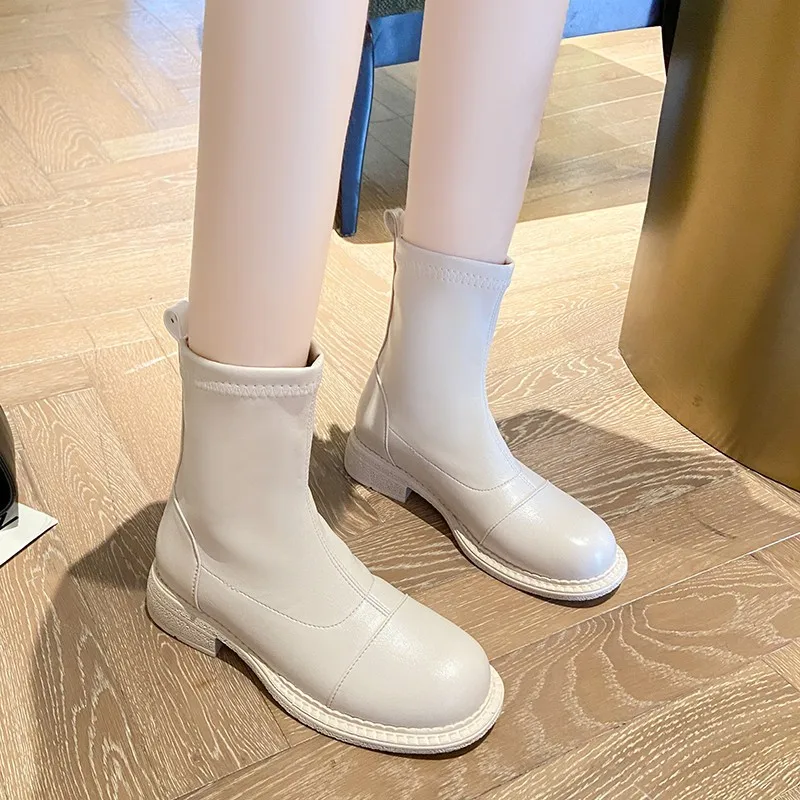 Women's ankle boots fashion thick-soled warm winter shoes women's thick-soled office ladies casual daily shoe size