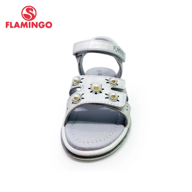 Фламинго 2020 сандалии для Крючки девочек на плоской подошве и застежке-липучке