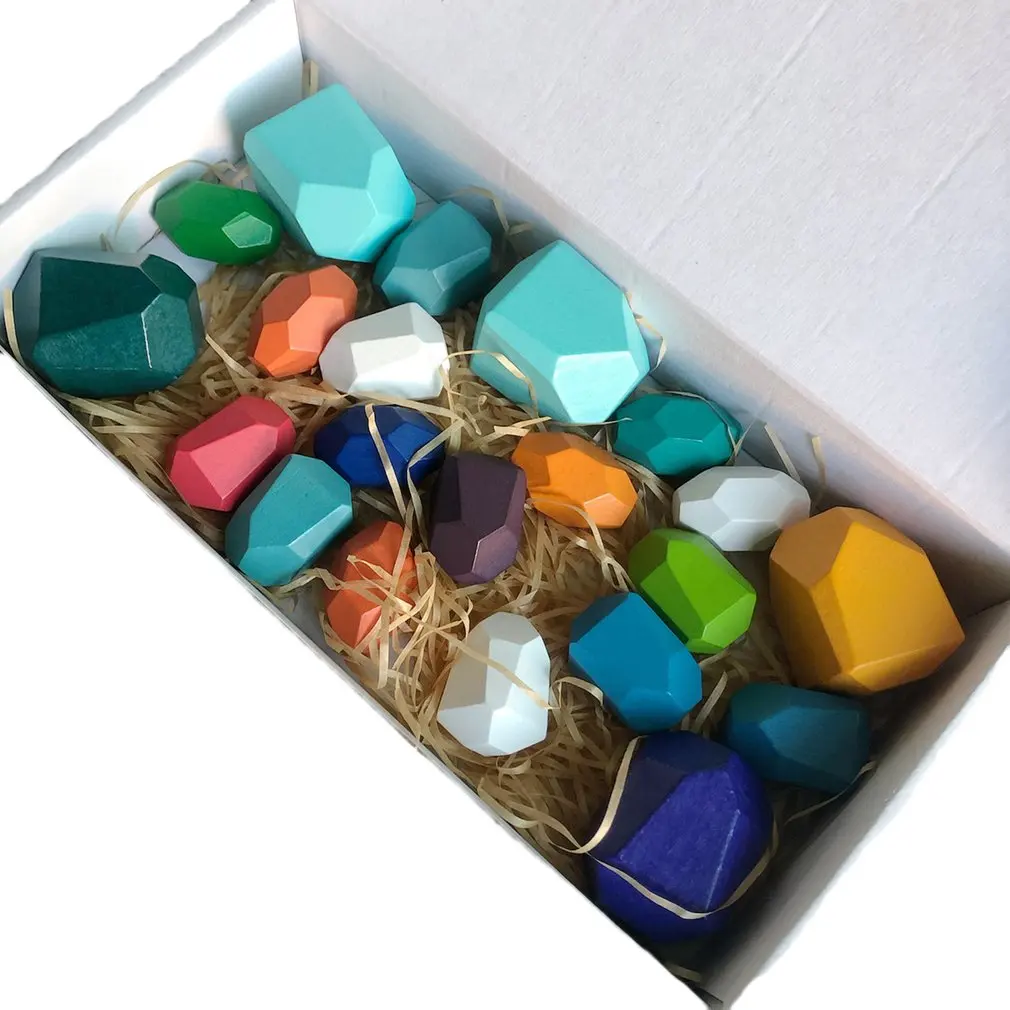 

Wooden Colored Stones Jenga Educational Toys Ornaments Jenga Skill Development Creative Stacking Toys