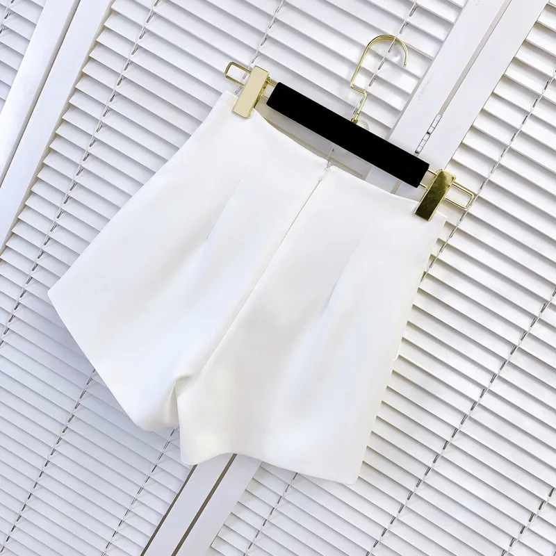

2021 Summer New Fashion Shorts Brand Rhinestone Butterfly High Waist Slimming Casual Women Short White Pants Spodenki Damskie