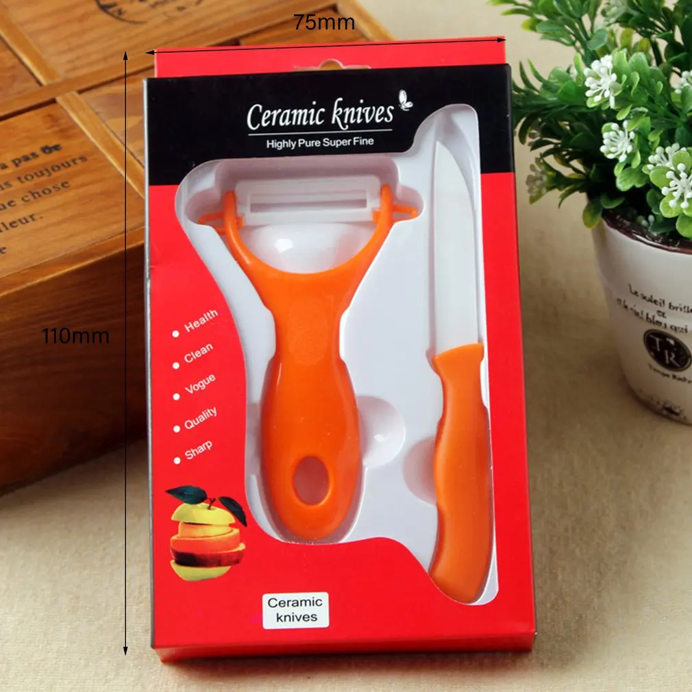 Керамический нож из двух частей для очистки фруктов циркония кухонный овощей и
