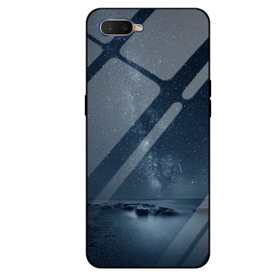 Для OPPO RX17 Neo case 6," Звездное небо закаленное стекло+ края из ТПУ тонкий жесткий чехол для OPPO RX17Neo бампер RX 17 Neo чехлы - Цвет: A6