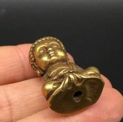 Pure Solid Brass Baby Buddh Mini Buddha Shakyamuni Small Ornament Bronze Pendant Exorcism Fengshui Carving |