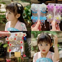 new childrens hairpins costumes chinese clothes chinese style girls fringed duckbill clip princess clip hair accessories