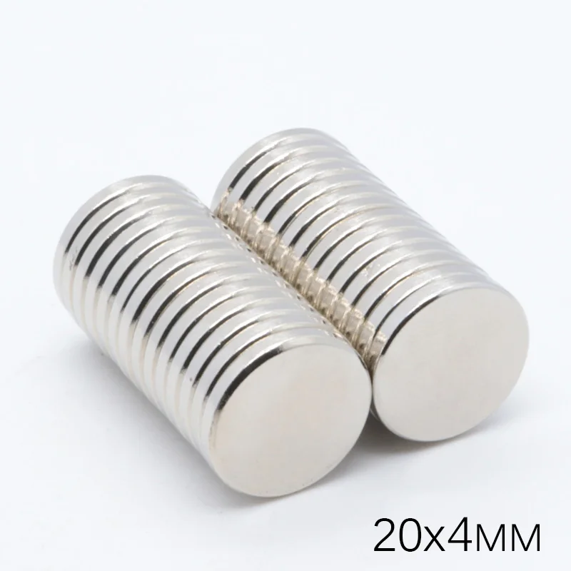 

50Pcs 20x4mm N35 NdFeB Mini Super Strong Rare Earth Fridge Permanet Magnet Small Round Neodymium Magnet 20*4 Magnetic Material