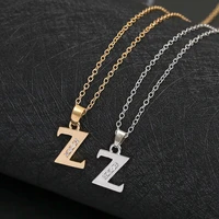 30pcs stainless steel alloy alphabet initial letter z america 26 english word letter family friend name sign necklace jewelry