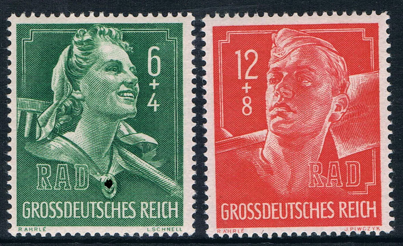 

2Pcs/Set New Germany Post Stamp 1944 Youth Labor Expo Engraving Stamps MNH