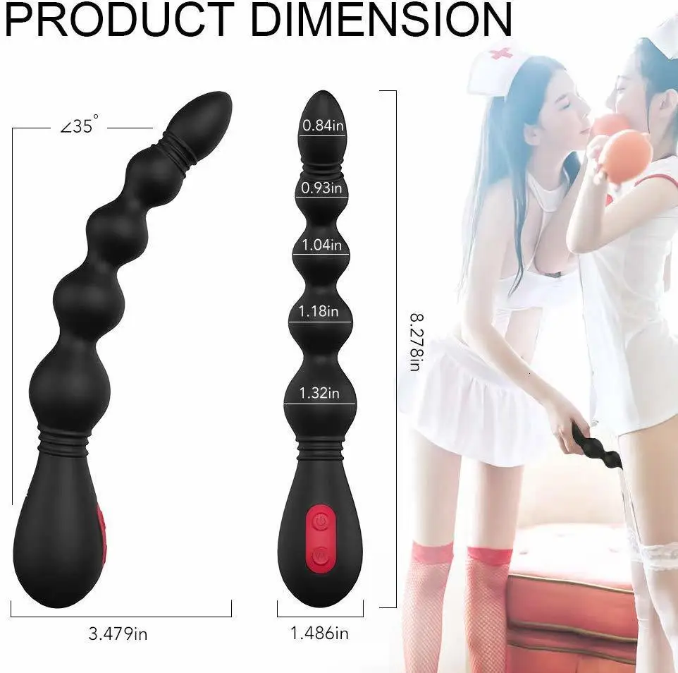 Вибратор Анальная пробка гибкий силиконовый 9 скоростей Водонепроницаемый