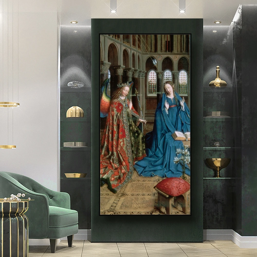 Оповещение Янка Ван Eyck знаменитая картина маслом церковная христовая настенная