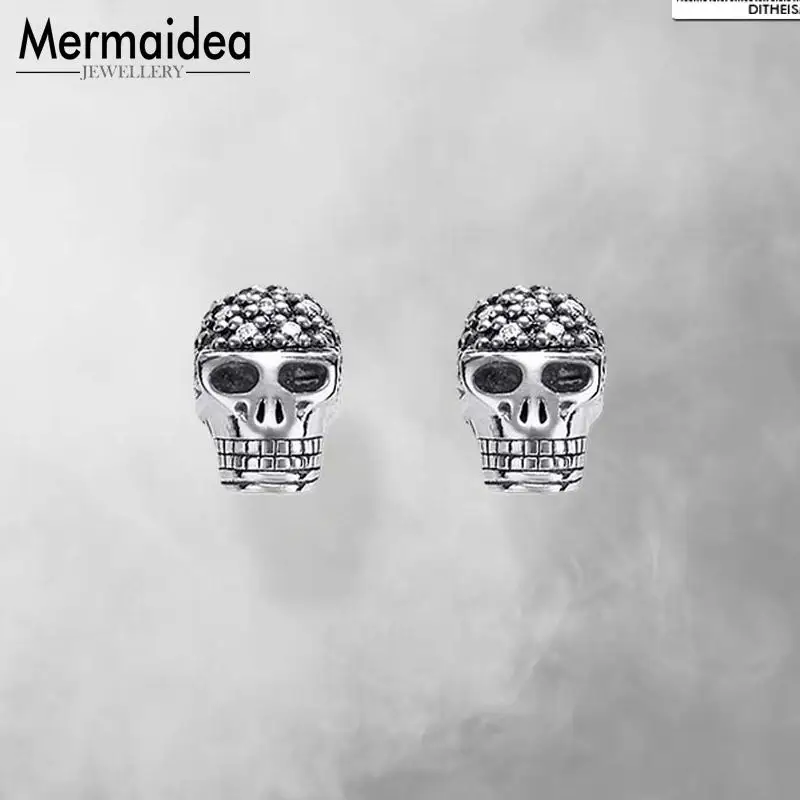 Серьги гвоздики с белым черепом 2020 новые стразы модные ювелирные изделия белый