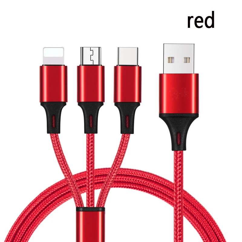 Sanzhiying 3 в 1 нейлоновый Плетеный зарядный кабель для телефона micro usb type c кабель для быстрой зарядки для samsung android зарядное устройство iphone шнур