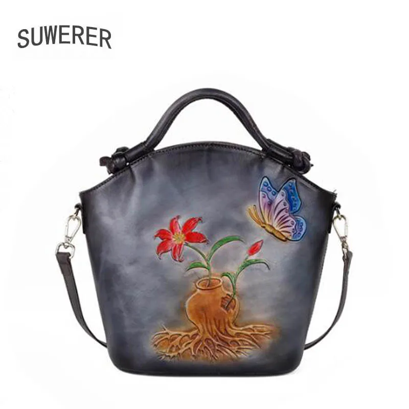 

New Women Genuine Leather Bag Retro fashion luxury handbags women bags designer cowhide leather shoulder bag for women quality