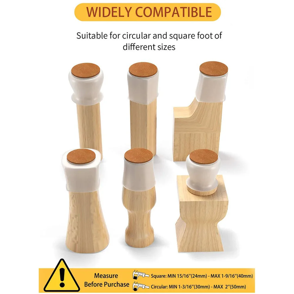 

16Pcs Round Shape Table Feet Mat Chair Feet Caps Non-skid Feet Protectors