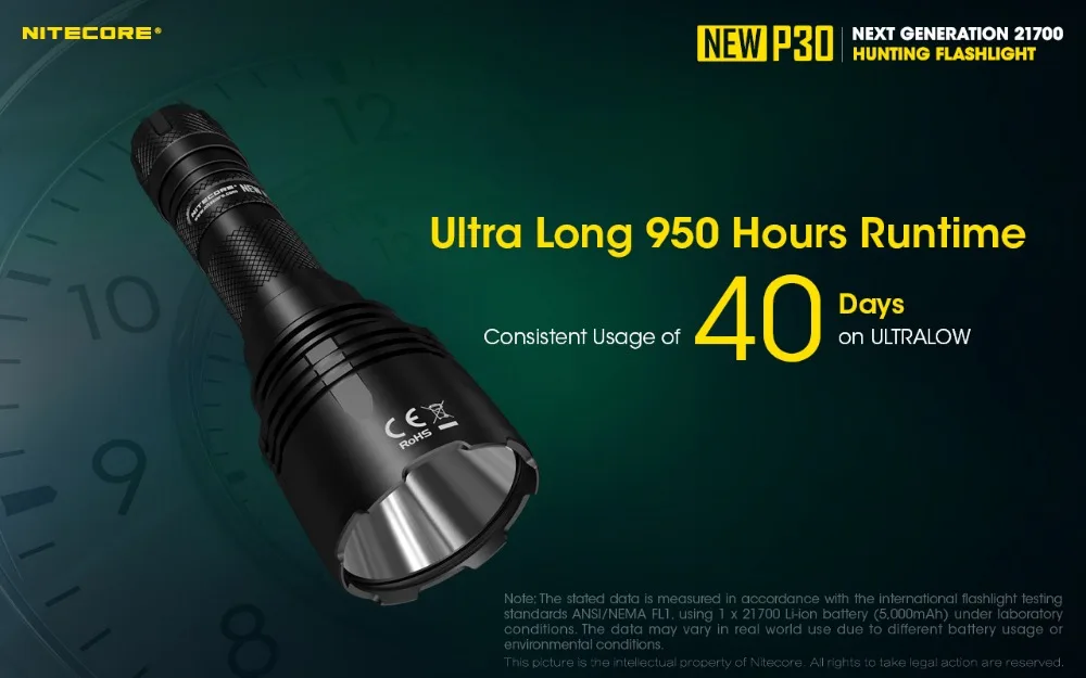 NITECORE P30 охотничий фонарь XP-L HI V3 max 1000 люмен длинный бросок 618 м фонарь 21700 USB-C перезаряжаемый аккумулятор