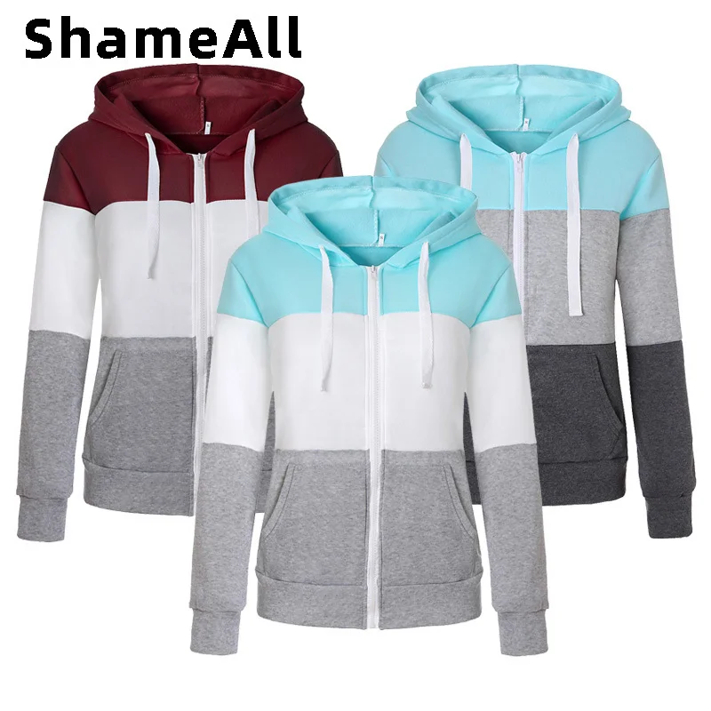 

Женская толстовка с капюшоном и карманами, на молнии, батальных размеров