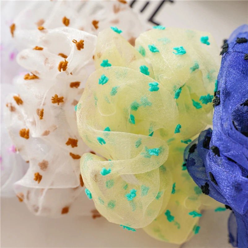 Сетчатое кольцо из органзы для волос прозрачное Тюлевое резиновое эластичные