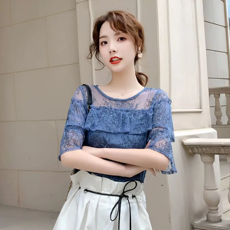 Женская шифоновая блузка Весна-лето элегантная однотонная Повседневная рубашка