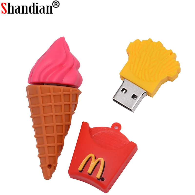 Мультфильм Мороженое флеш диск USB 2 0 4GB/8GB/16GB/32GB/64GB 128GB Шоколад накопителей