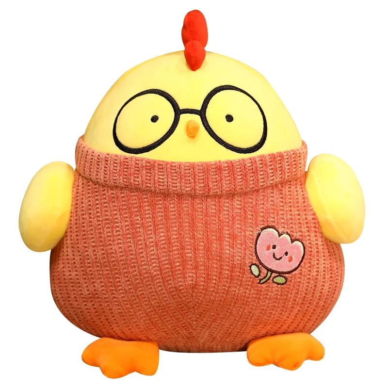 

1pc 25-45cm cute brown pink Dr. chicken plush doll soft fur stuffed animal chick kid girl holiday gift