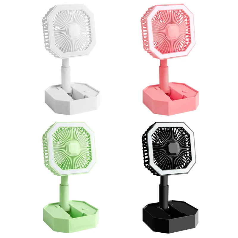

Portable Handheld Fan USB Rechargeable Cooling Desktop LED Night Light Fan Desktop Cooling Fans 2.5hours