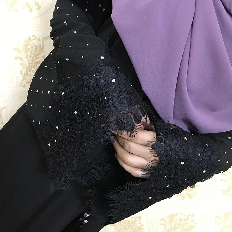 Арабское мусульманское женское Свободное длинное платье Abaric Abaya Jubah на шнуровке
