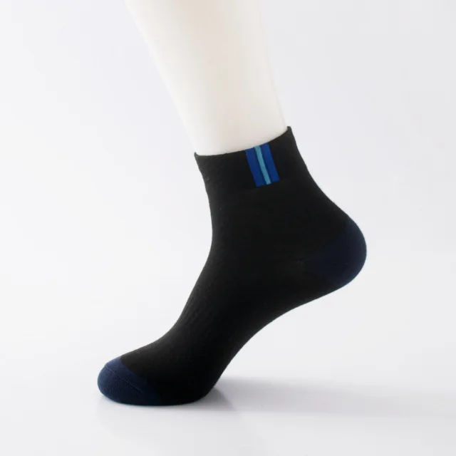 MS0012 Black 5 пар, высокое качество, мужские носки на осень и лето, классические дышащие хлопковые мужские короткие носки в стиле пэчворк, мужские носки, европейские размеры 39-43, Meias - Цвет: MS0012 Black