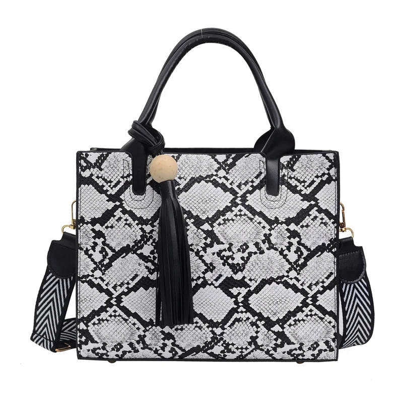 

Women's Tote Bag New Snake Pattern Shoulder Bag Women's Bag Causal Ladies Handbag Crossbody Bag Simple Messenger Bag