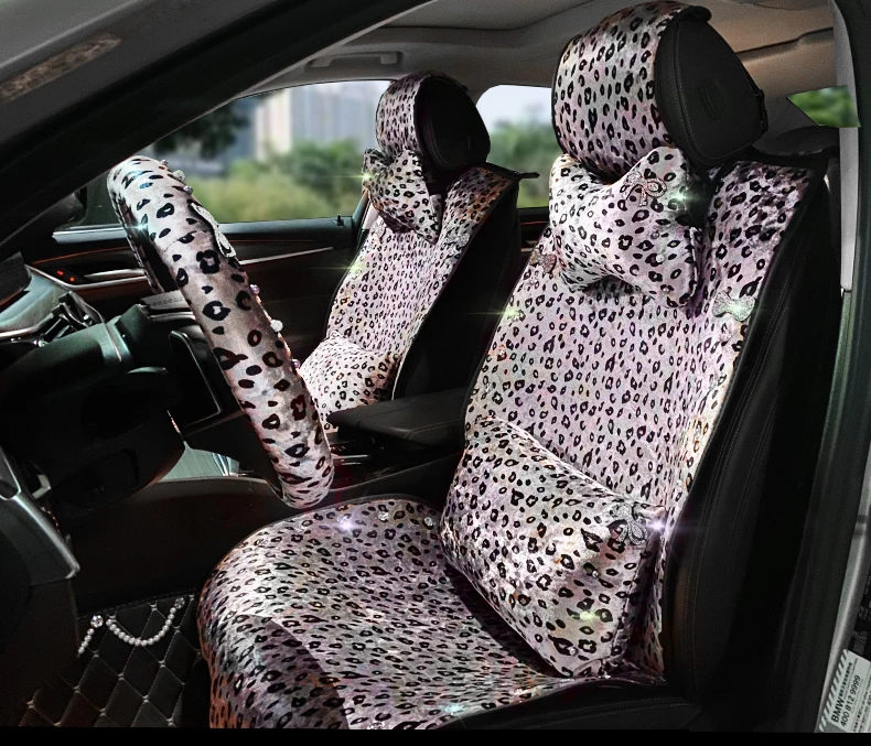 Автомобильные аксессуары для женщин Леопардовый принт бант дизайн