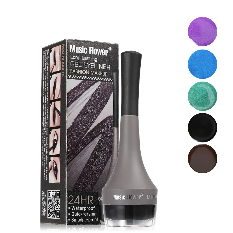 

Shimmer Matte Eyeliner Cream Waterproof Makeup 5 Color Black Eye Liner Gel 24H Long Lasting Cosmetics Pencil
