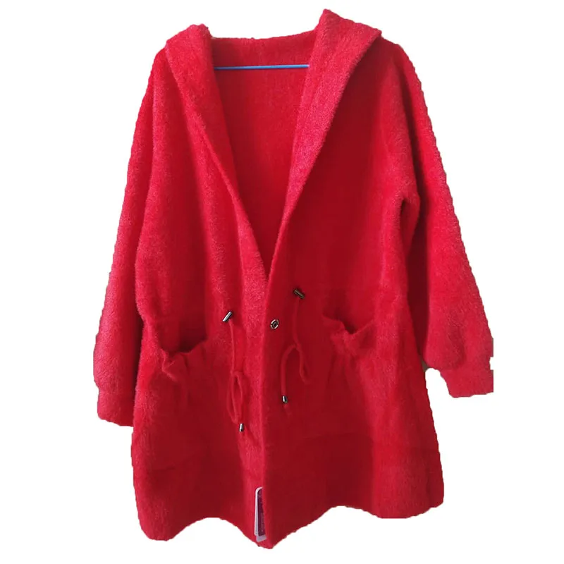 Autumn Winter Imitation Water Velvet Outwear Women's 2020 New Hooded Loose Long Paragraph Mink Sweater Coat Women Thicken Z48 |