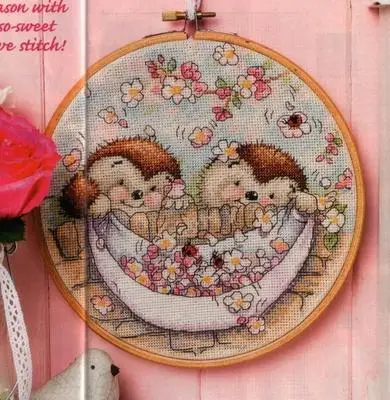 Комплект для вышивки крестиком HH Bonnie в виде кролика на день рождения хлопковые