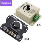 Светодиодный регулятор яркости напряжения, алюминиевый регулятор напряжения для одноцветных светодиодный ных лент, 12 В, 24 В, 8 А, 30 А