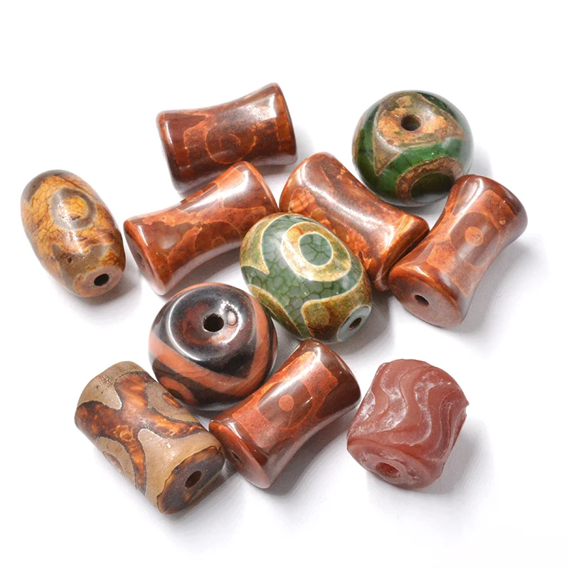 FLTMRH натуральные бусины в тибетском стиле глаза Dzi овальные сделай сам браслет