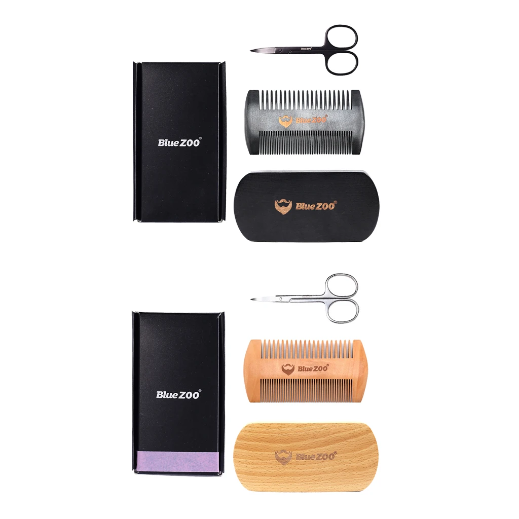 3 в 1 мужской набор для ухода за бородой с кисточкой бороды расческа ножницы кисть