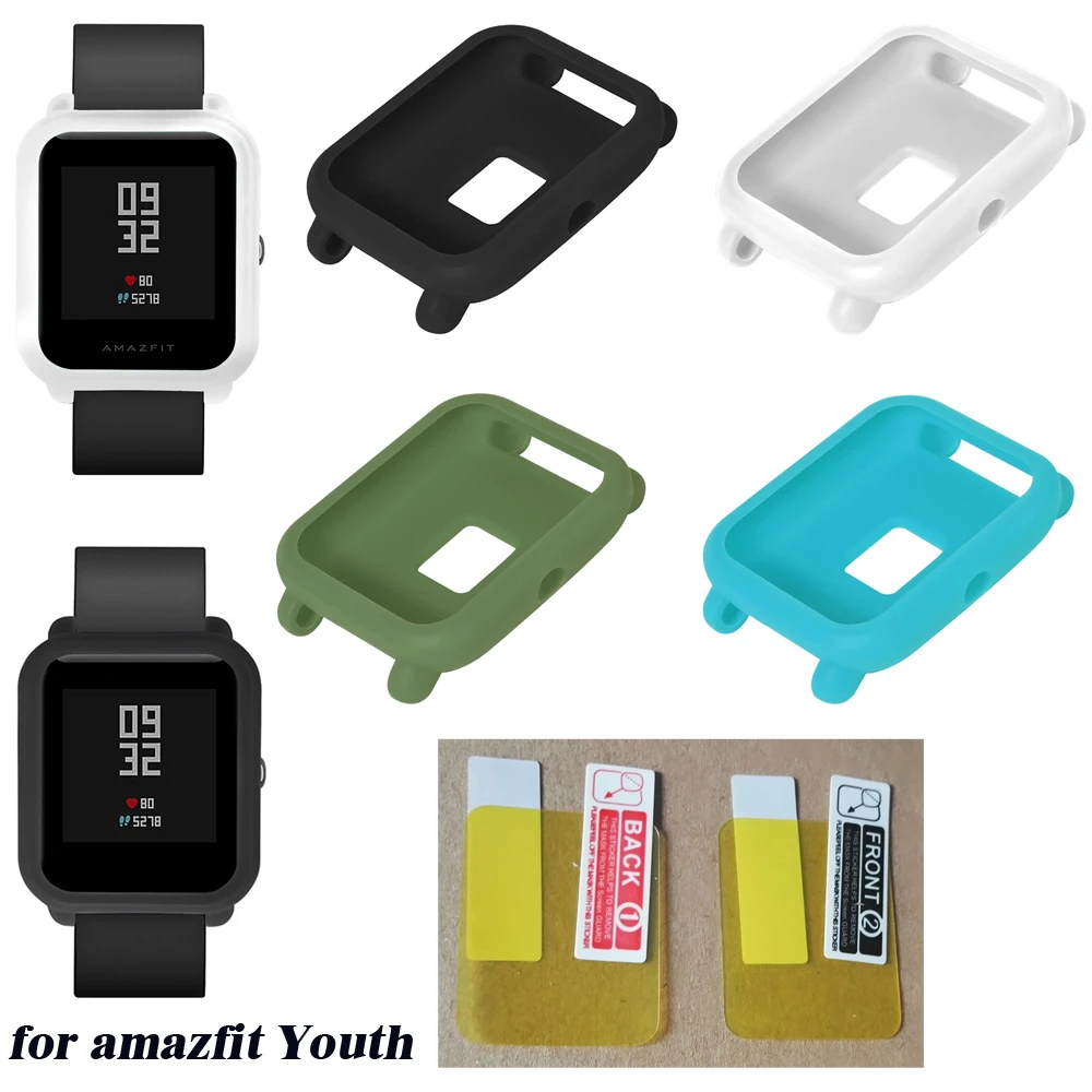 YHNUJM мягкие защитные флимы из ТПУ + защитный силиконовый мягкий чехол для Huami Amazfit