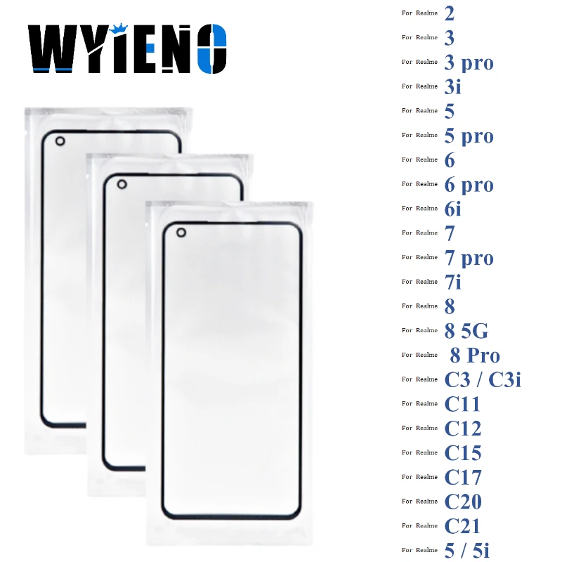 Сенсорное стекло Wyieno с дигитайзером для Realme 2 3 3i 5 6 6i 7 7i 8 8i Pro C3 C11 C12 C15 стеклянный