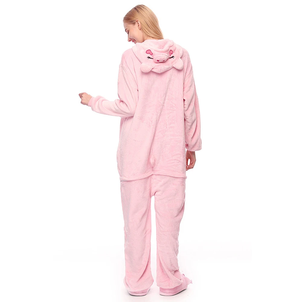 Теплые зимние женские пижамы Kigurumi 2019 мягкие милые фланелевые комбинезоны