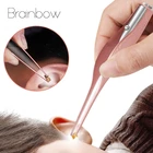 Светодиодный фонарик пинцет чистки ушей, инструмент для носа, пупка, из нержавеющей стали удаление серы, гигиена уход