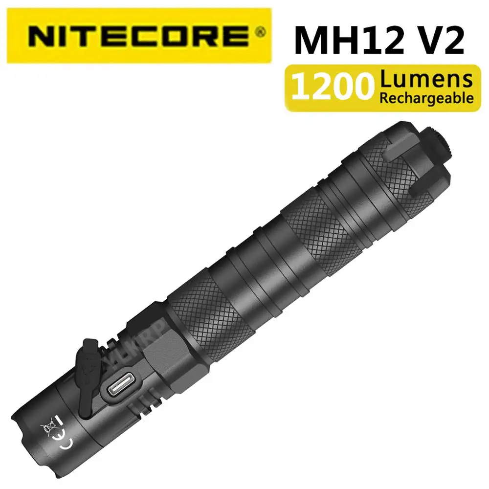 Новый NITECORE MH12v2 тактический фонарик 1200LM CREE XP L2 V6 светодиодный USB C Перезаряжаемые