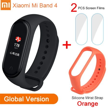 GB Add Sli Strap Xiaomi mi Band 4 Global language mi Band 3 фитнес-браслет AMOLED цветной экран 50 м Swi mi ng водонепроницаемый пульсометр - Цвет: GB Add Sli Strap