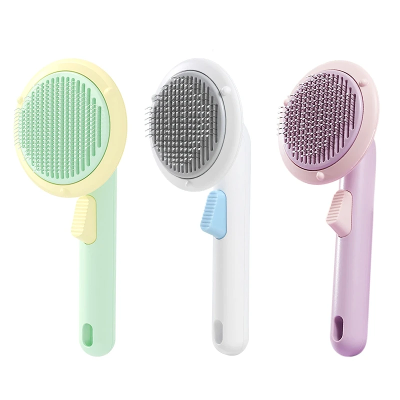 

Pet Brush Self Cleaning Slicker Comb Dog/Cat Pumpkin Brush for Shedding and Grooming Fit for All Long or Short Hair Pets