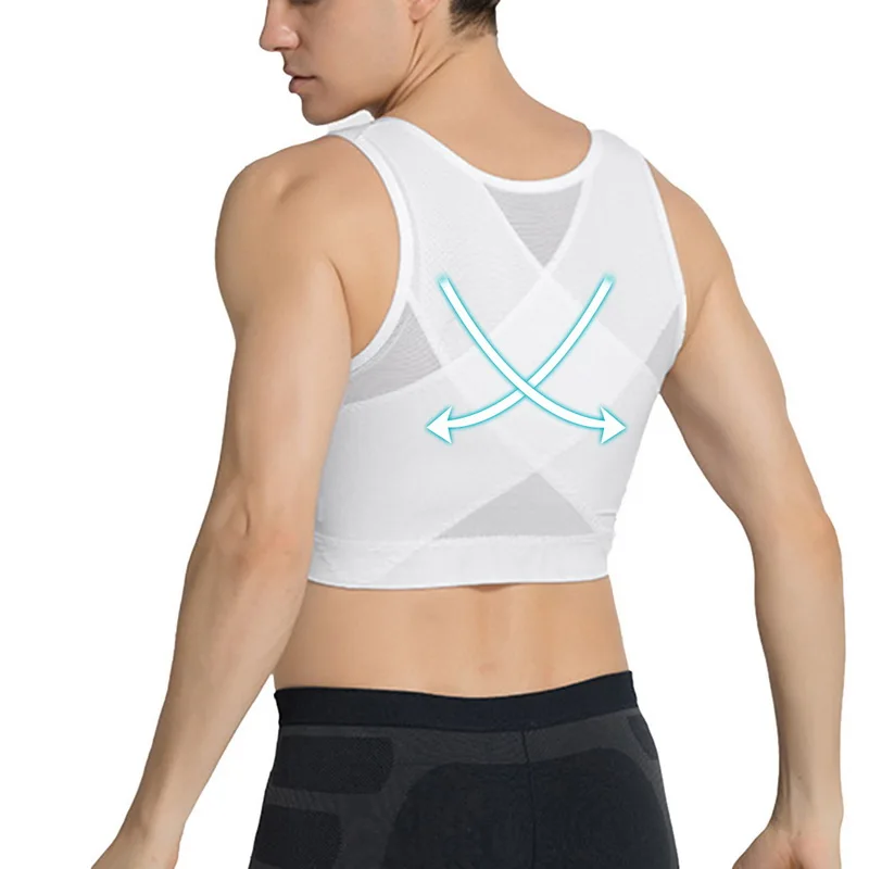 Мужская утягивающая рубашка для коррекции фигуры компрессионная груди из