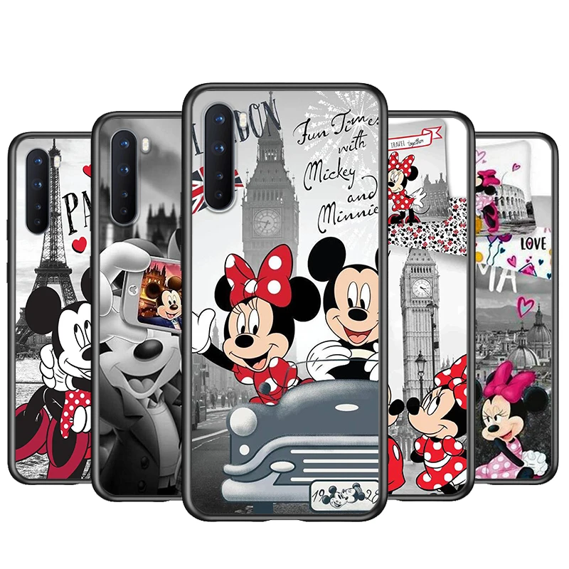 soft tpu mickey minnie travel silicone cover for oneplus nord ce 2 n100 n10 9 9r 8t 8 7t 7 6t 6 5t pro black phone case free global shipping