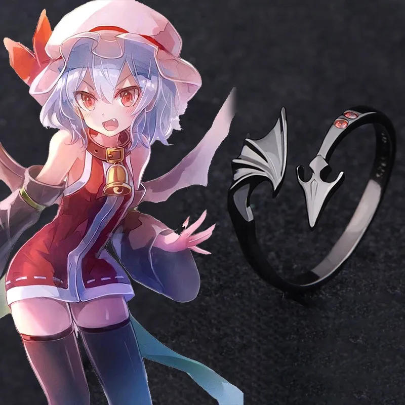 

Регулируемое серебряное кольцо на палец для женщин в стиле аниме TouHou Project Remilia Scarlet, реквизит для косплея, ювелирные изделия, подарки на день ...